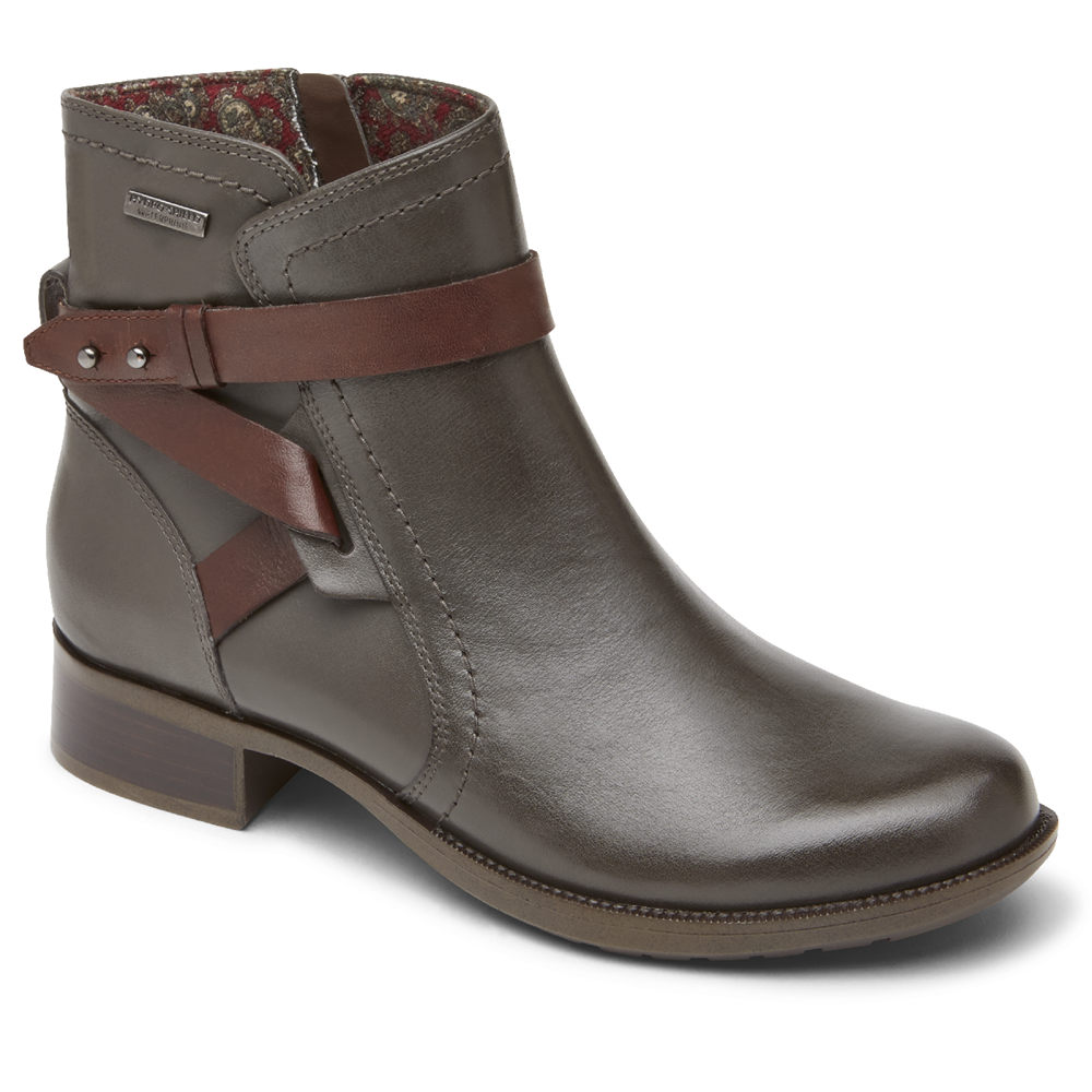 Rockport Boots For Womens Grey - Copley Waterproof Strap - TF2681935